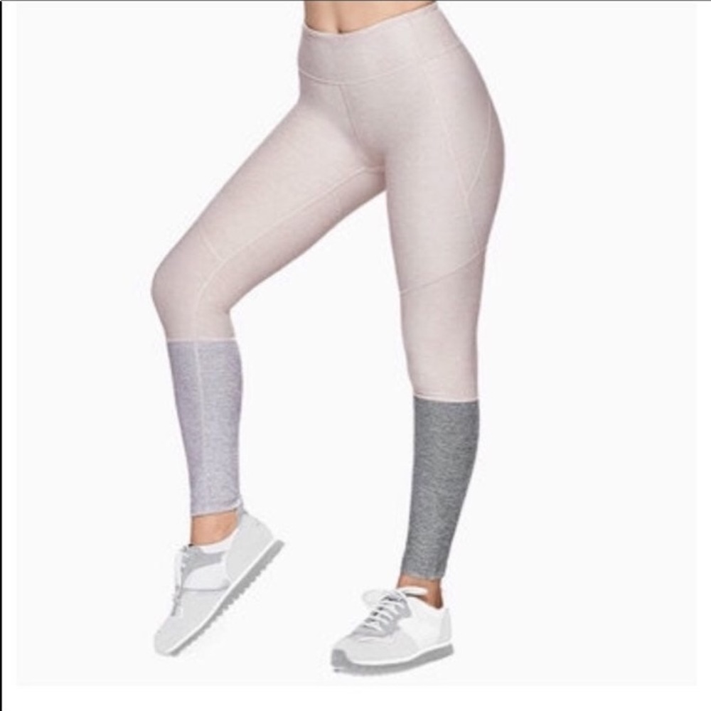 Outdoor Voices Blush and Charcoal Leggings